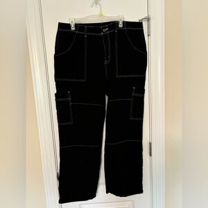 Black jeans white stitching